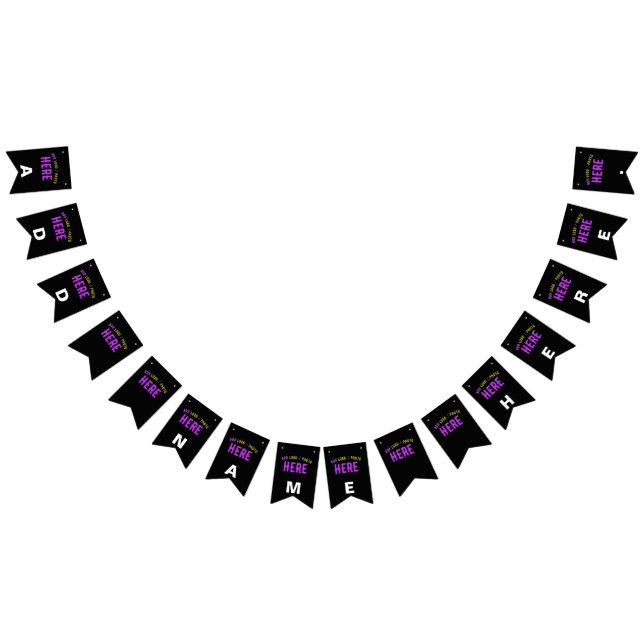 BANNIÈRE À FANIONS MODERNE ET MODERNE PERSONNALISABLE NOIR VÉRIFIÉ (Tout)