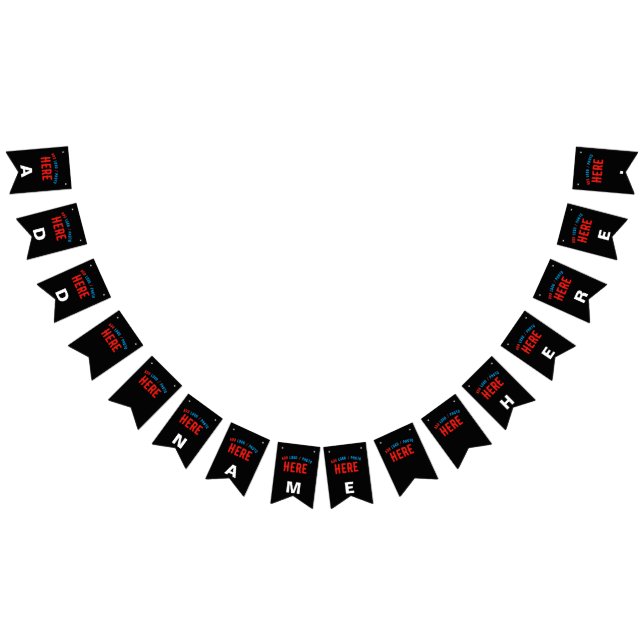 BANNIÈRE À FANIONS MODERNE ET MODERNE PERSONNALISABLE NOIR VÉRIFIÉ (Tout)