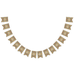 Bannière À Fanions Mon bébé ! Baby shower de couronnes florales Kraft