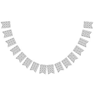 Bannière À Fanions Motif cachemire noir et blanc – Élégante œuvre d'a