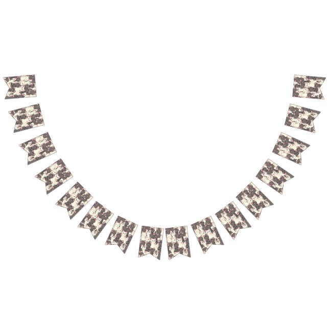 Bannière À Fanions Motif de chats blancs et gris (Tout)