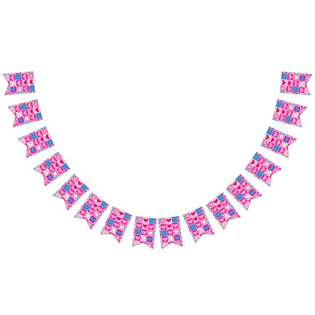 Bannière À Fanions Motif de coeur (Tout)