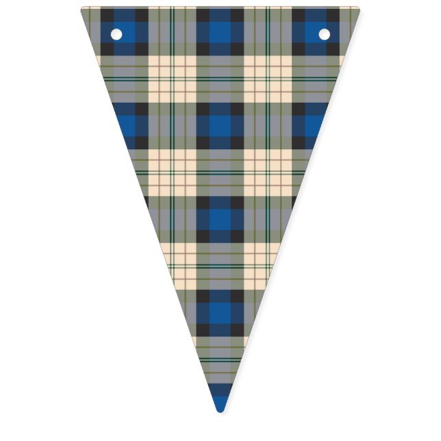 Bannière À Fanions Motif de plaids de tartan - beige bleu (Premier drapeau)