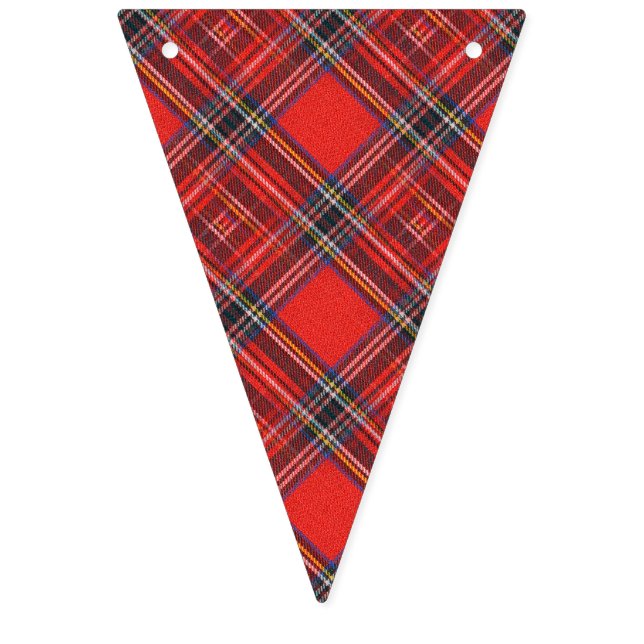 Bannière À Fanions Motif de plaids de tartan - tissu rouge (Premier drapeau)