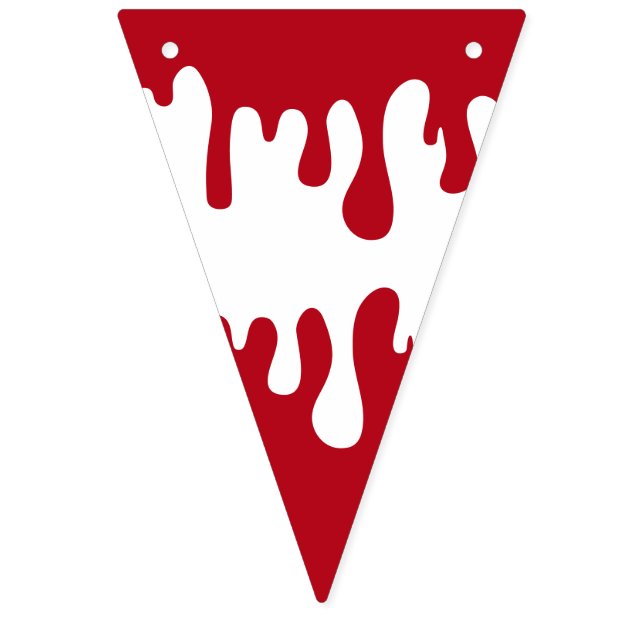 Bannière À Fanions Motif de sang Éffrayant blanc d'Halloween (Premier drapeau)