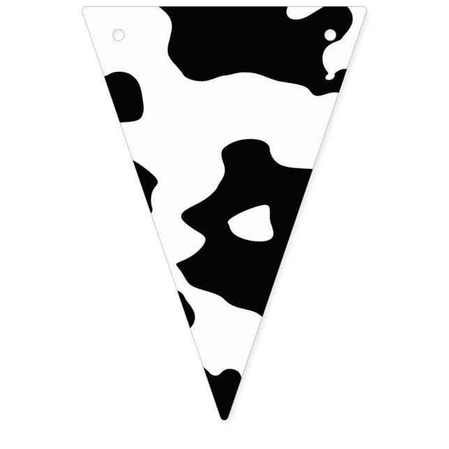 Bannière À Fanions Motif de vache noir et blanc (Premier drapeau)