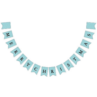 Bannière À Fanions Motif Flocon de Neige Cyan Fête Personnalisée