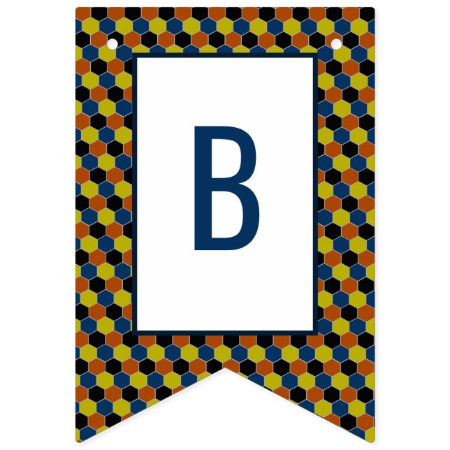 Bannière À Fanions Motif géométrique lumineux, fête d'anniversaire mo (Deuxième drapeau)