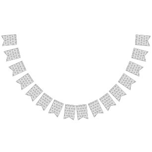 Bannière À Fanions motif noir et blanc avec un arrière - plan blanc