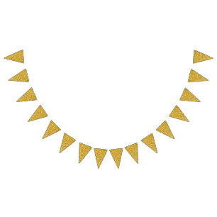 Bannière À Fanions Motif PURE GOLD Splatter + votre texte / photo