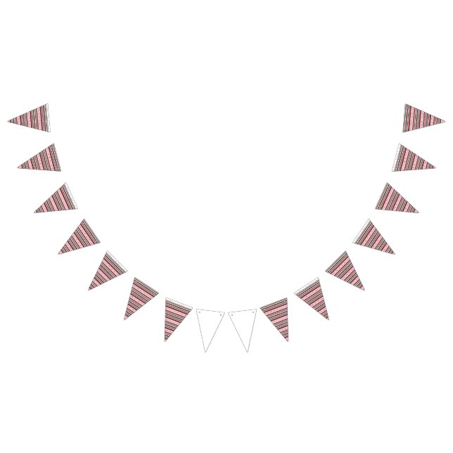 Bannière À Fanions motif rayé rouge et blanc (Tout)