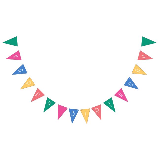 Bannière À Fanions Multicolore brillant (Tout)