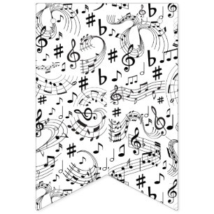 Bannière À Fanions Musique, notes musicales
