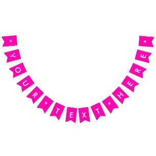 Bannière À Fanions Neon rose Personnaliser couleur solide