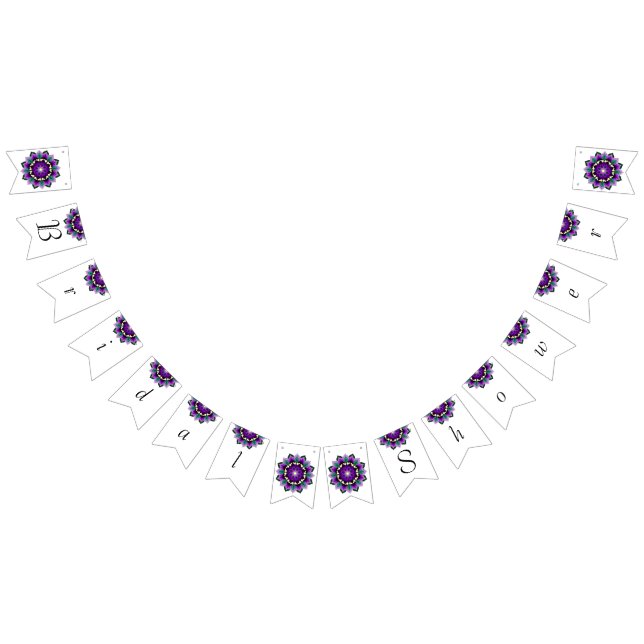 Bannière À Fanions Noce. Mandala violet (Tout)