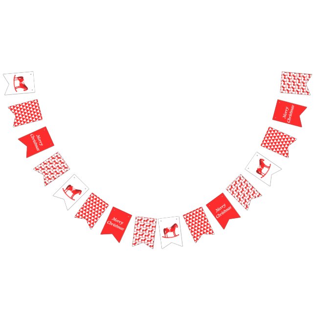 Bannière À Fanions Noël scandinave Cheval Rocse Custom (Tout)