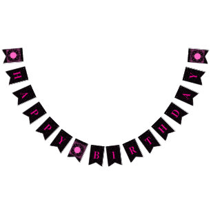 Bannière À Fanions Noir et rose