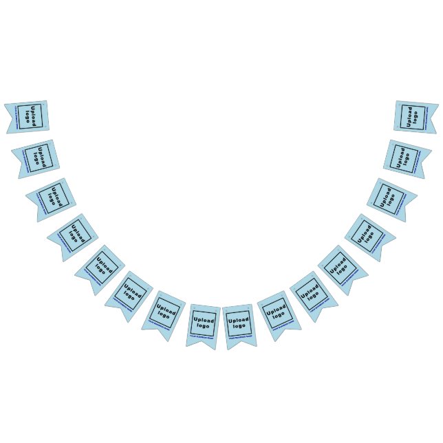 Bannière À Fanions Nom et logo de l'entreprise sur la soute bleu clai (Tout)