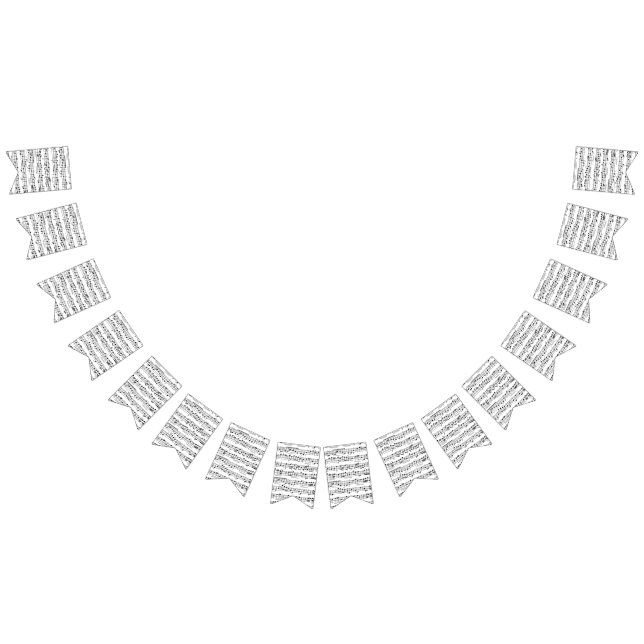 Bannière À Fanions Notes de musique feuille (Tout)