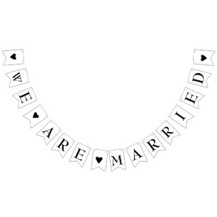 Bannière À Fanions Nous Sommes Mariés Rustique Mignonne Mariage Bund 