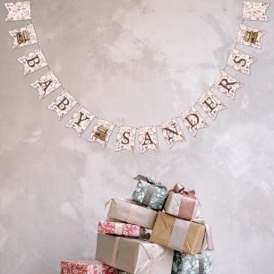 Bannière À Fanions Nouveau Chapitre - Pile de livres fleur sauvage 'B