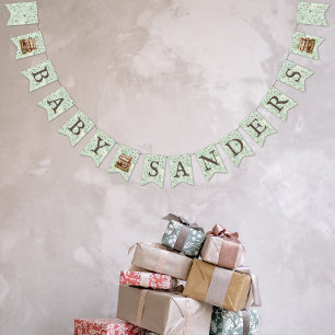 Bannière À Fanions Nouveau Chapitre - Pile de livres fleur sauvage 'B