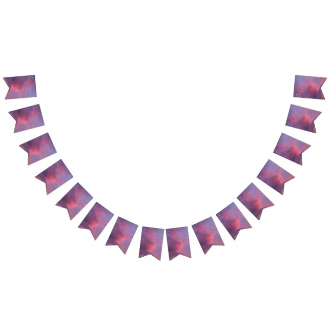 Bannière À Fanions Nuages roses bleus (Tout)