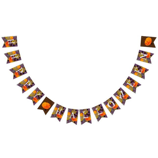 Bannière À Fanions Nuits d'Halloween (Tout)