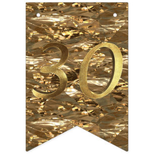 Bannière À Fanions Numéro 30 Mariage 30e anniversaire Or