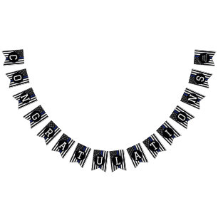 Bannière À Fanions Officier de police sur mesure Mince ligne bleue Fé