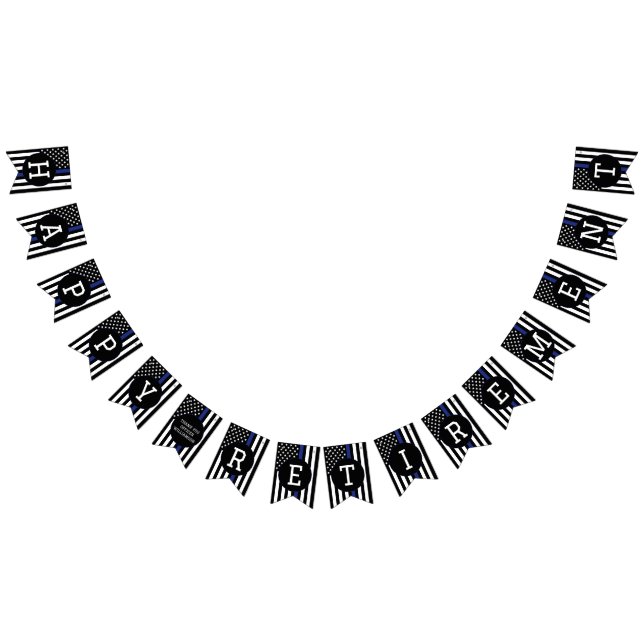 Bannière À Fanions Officier de police sur mesure Retraite de ligne Bl (Tout)