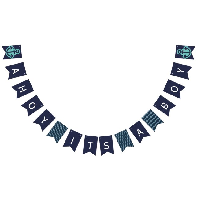 Bannière À Fanions Oh son une étamine nautique de marine de garçon (Tout)