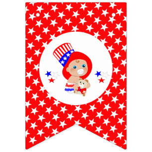 Bannière À Fanions Oncle patriotique Sam American Baby Personnalisé