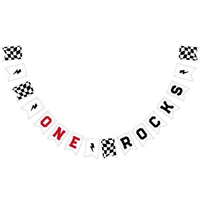 Bannière À Fanions One Rocks First Birthday Rock n Roll (Tout)