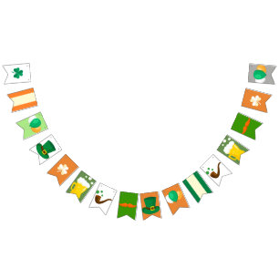 Bannière À Fanions Orange irlandaise mignonne de vert de festival de