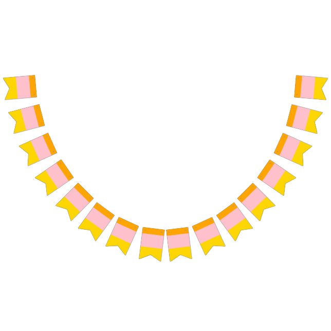 Bannière À Fanions Orange, rose et jaune rayé (Tout)