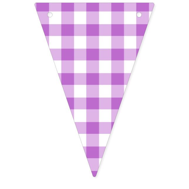 Bannière À Fanions Orchidée Gingham Classique Violet (Premier drapeau)
