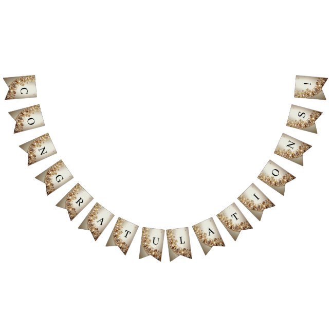 Bannière À Fanions Ornate Gold Flourish Bunting Flag (Tout)