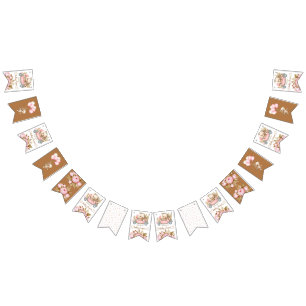 Bannière À Fanions Ours en peluche Bébé Ours Baby shower Floral