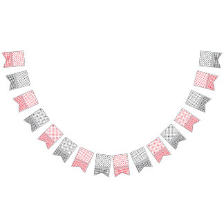 Bannière À Fanions Palestinien Noir & Rouge Keffiyeh