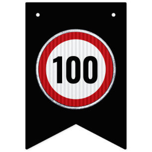 Bannière À Fanions Panneau de limitation de vitesse pour 100e anniver