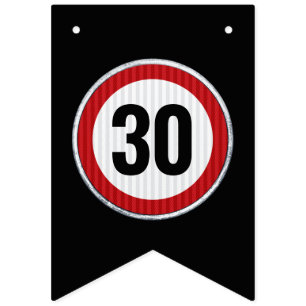 Bannière À Fanions Panneau de limitation de vitesse pour 30e annivers