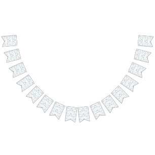 Bannière À Fanions papier peint bleu et blanc avec un motif