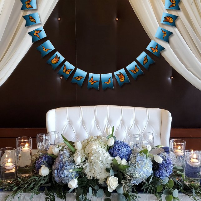 Bannière À Fanions Papillons Monarque Blue Ombre (Créateur téléchargé)