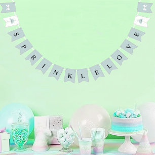 Bannière À Fanions Parsemer Little Love Blue Bridal Baby shower Party