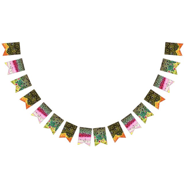 Bannière À Fanions Parti de la pêche à la truite (Tout)