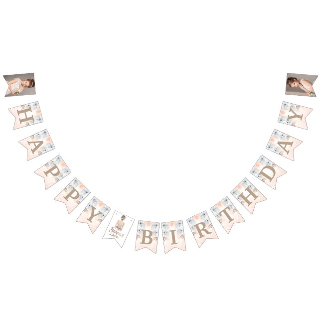 Bannière À Fanions Parties scintillant d'anniversaire Princess de lux (Tout)