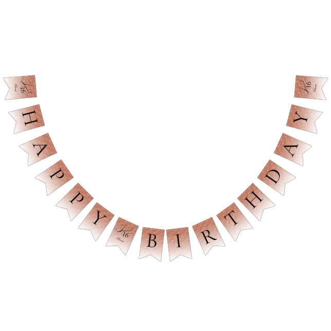 Bannière À Fanions Parties scintillant Glam Sweet 16 Rose Parties sci (Tout)