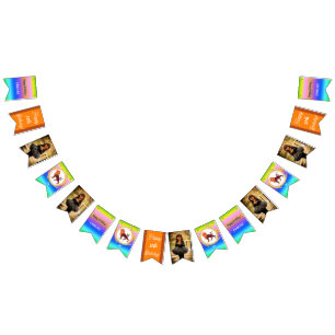 Bannière À Fanions Parties scintillant Rainbow Leo fête d'anniversair