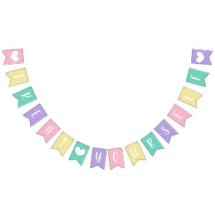 Bannière À Fanions Pastel Baby shower Traitez-Vous Table De Dessert